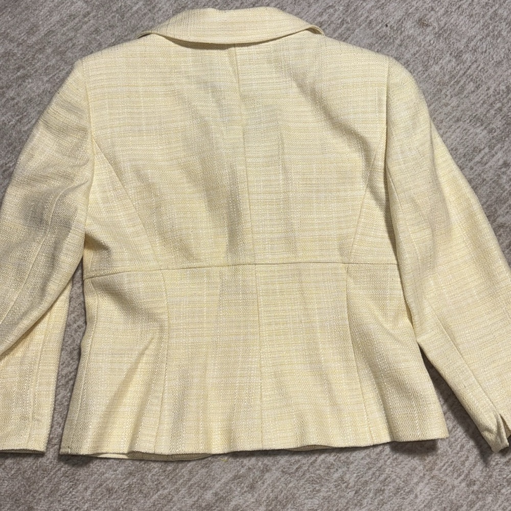 Tahari ASL Light Yellow Tweed Blazer - Picture 5 of 5